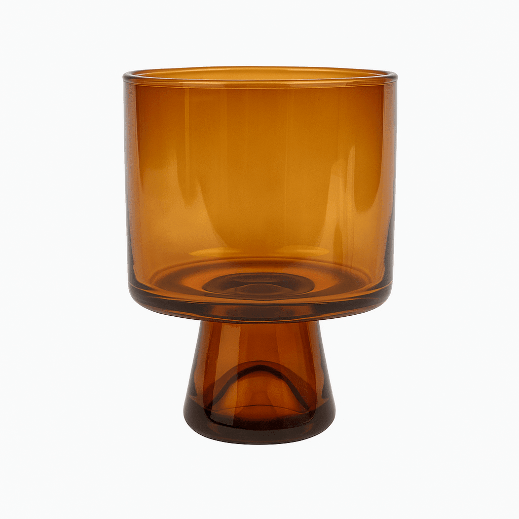 GLASS185 20cl Goblet Candle Glasses Amber - Box of 6