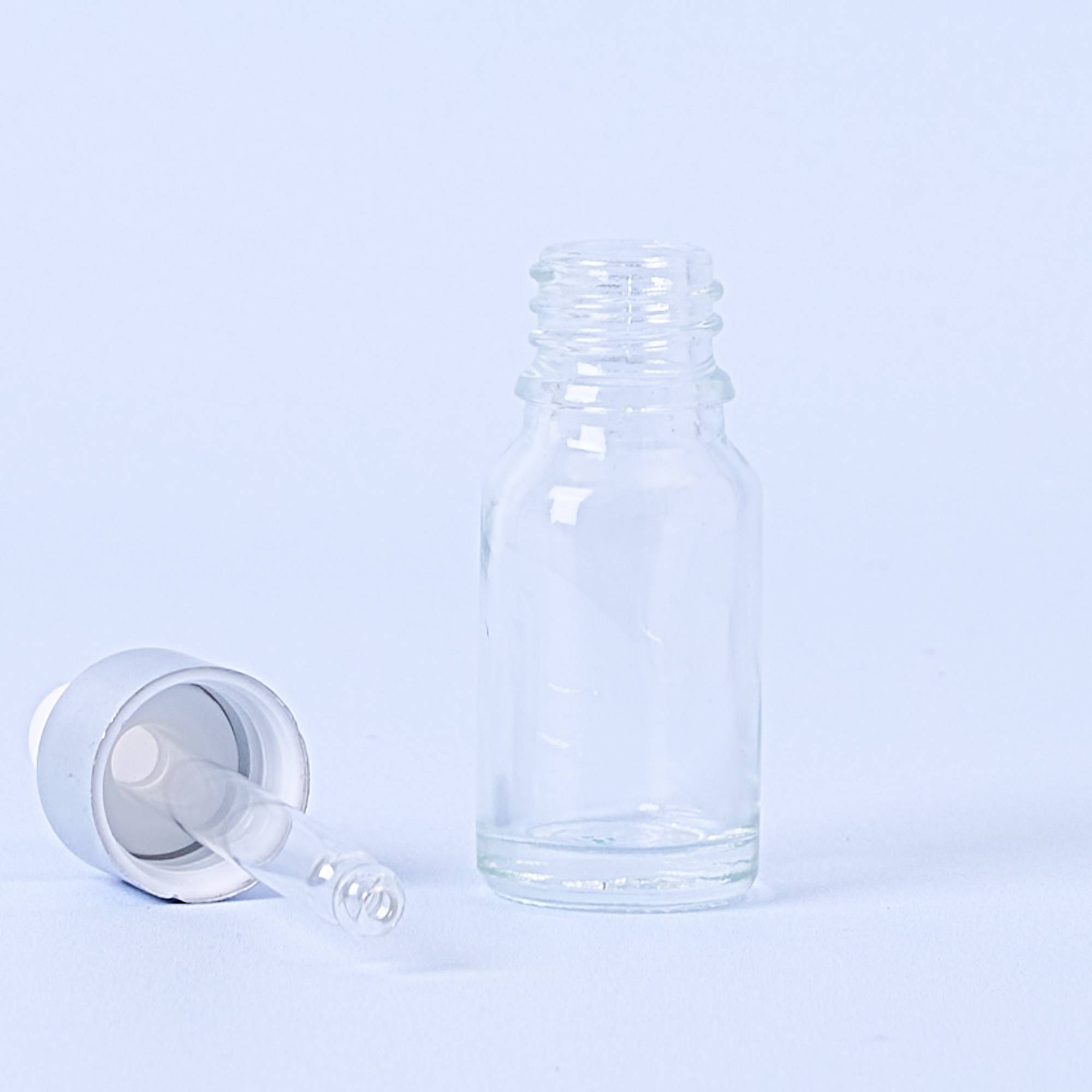 10127 10ml Clear Dropper Bottle With Silver Pipette - Box of 10