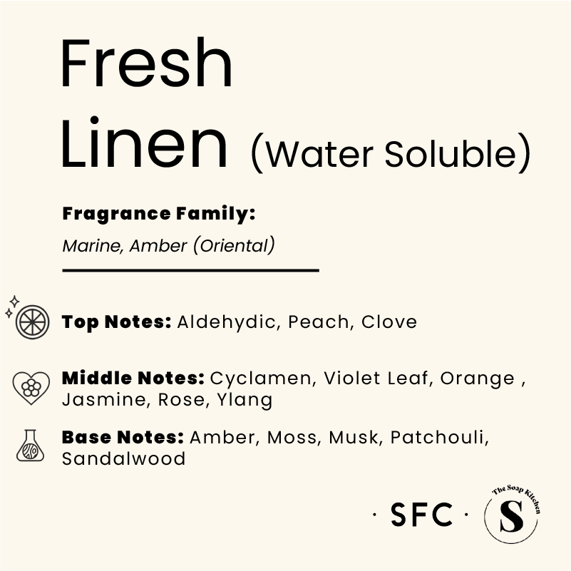 Fresh Linen Fragrance Oil WS Fresh Linen Water Soluble Fragrance Oil