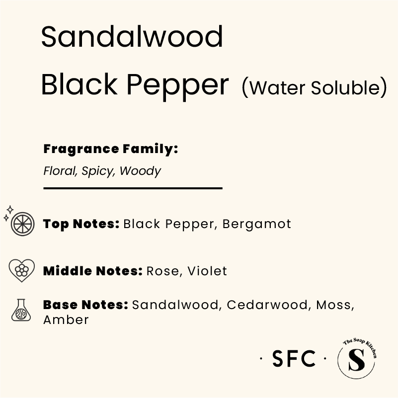 Sandalwood And Black Pepper Fragrance Oil WS Sandalwood & Black Pepper Water Soluble Fragrance Oil