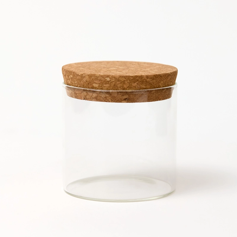 GLASS212_1_WEB 30cl Flat Cork Glass Jar