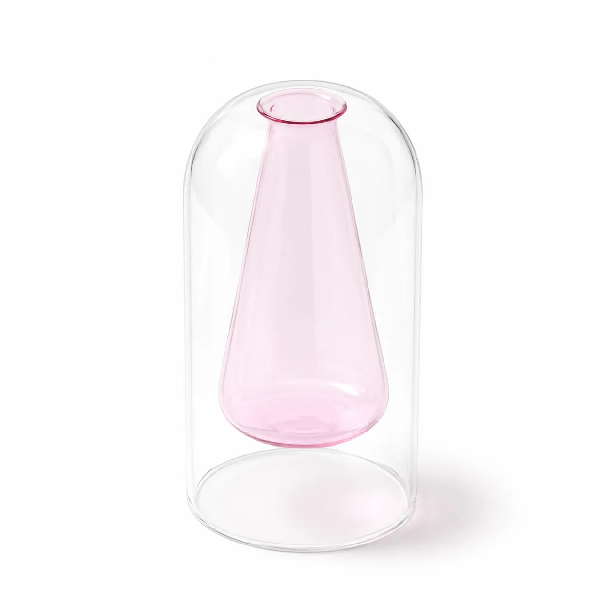 Pink Tall Double Wall Diffuser Glass Pink Tall Double Wall Diffuser Glass