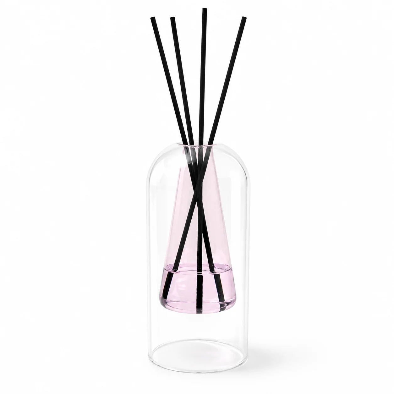 Pink Tall Double Wall Diffuser Glass Pink Tall Double Wall Diffuser Glass
