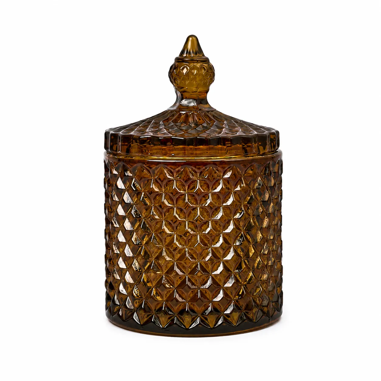 30cl Amber Geo Candle Glass 30cl Amber Geo Candle Glass