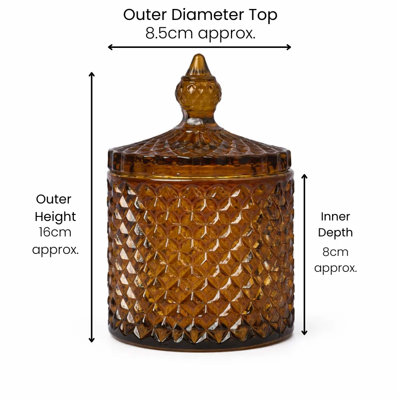 30cl Amber Geo Candle Glass 30cl Amber Geo Candle Glass