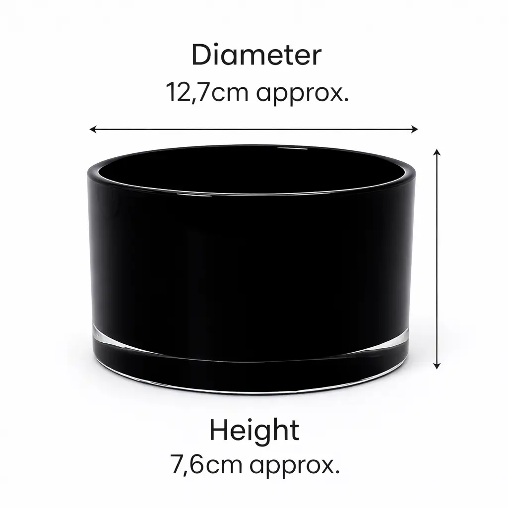 55cl Gloss Black Candle Glass 55cl Gloss Black Candle Glass