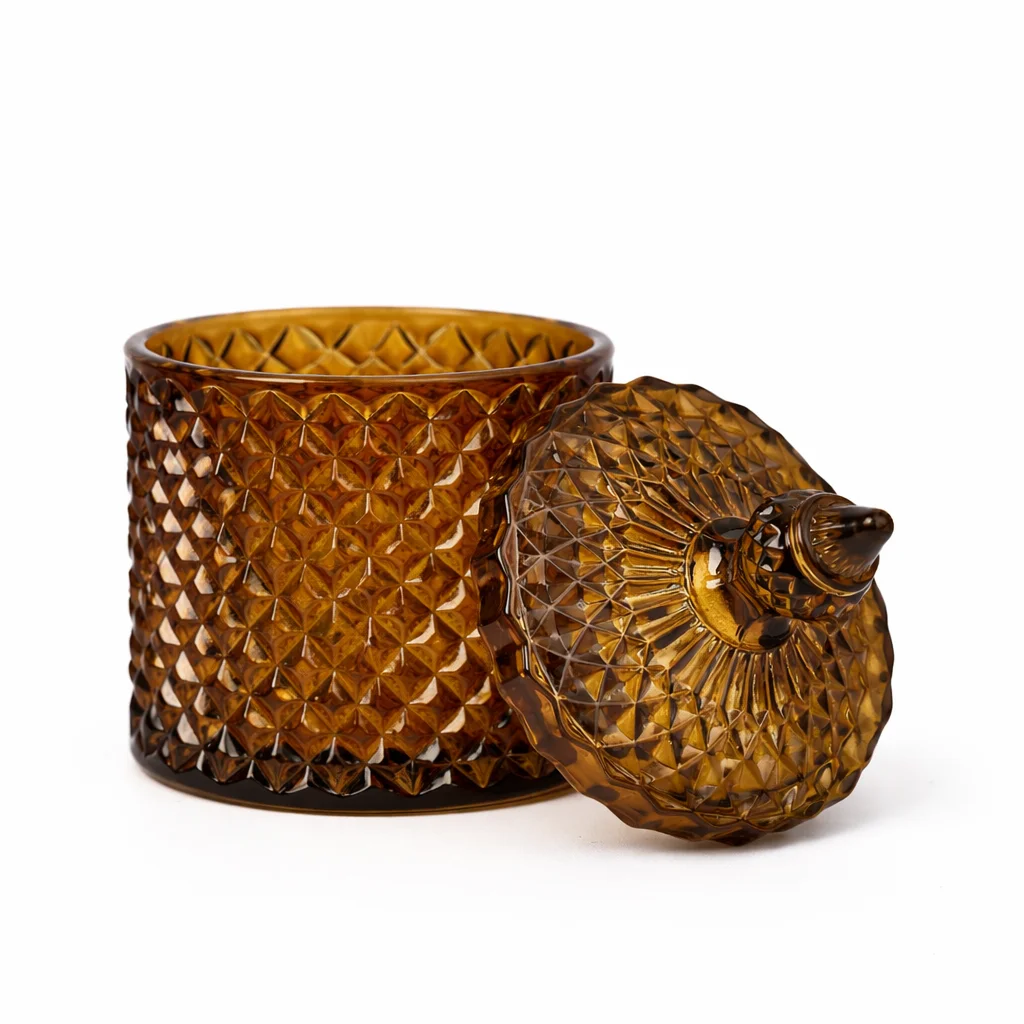 30cl Amber Geo Candle Glass 30cl Amber Geo Candle Glass