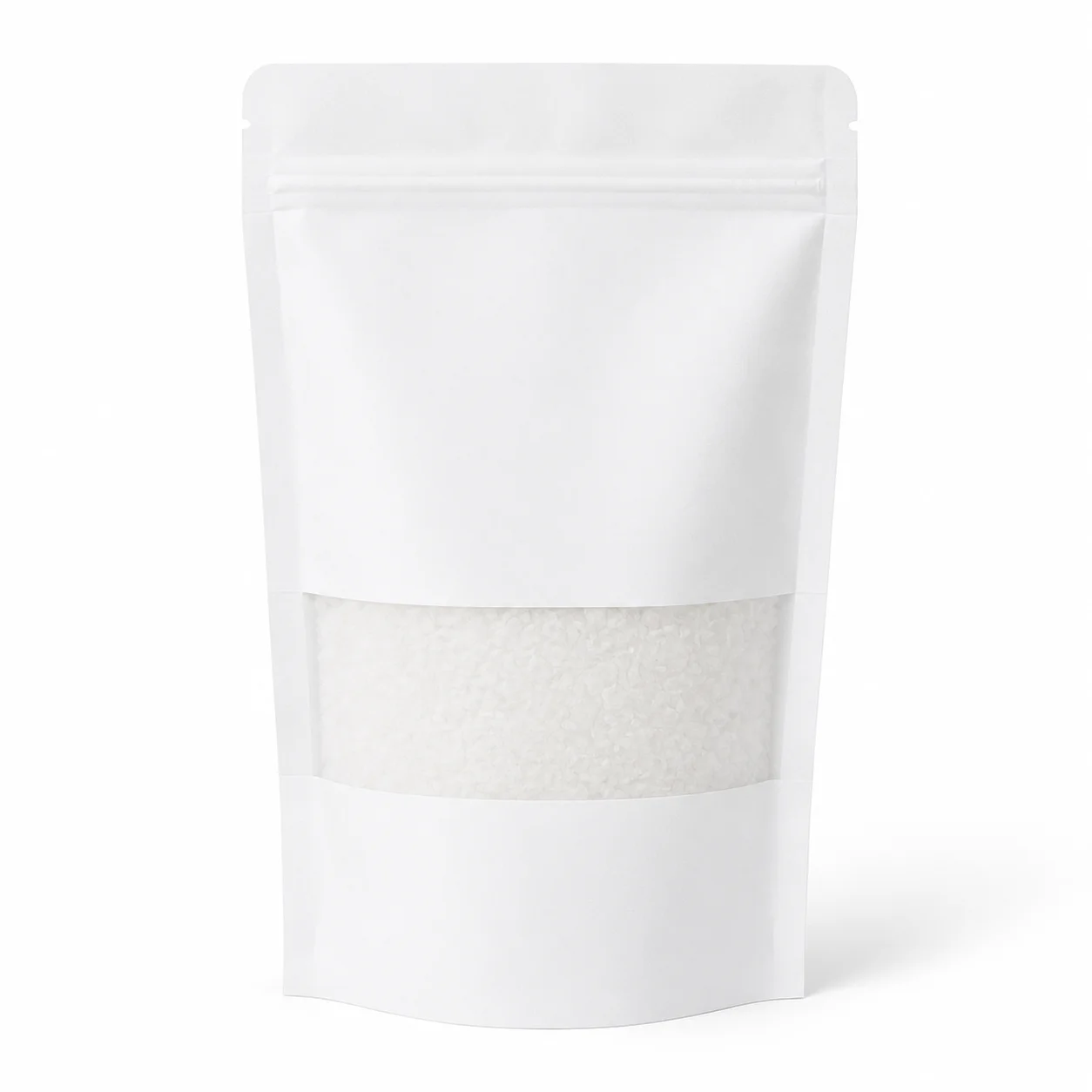 Resealable Kraft Bag With Window (White) Resealable Kraft Bag With Window (White)