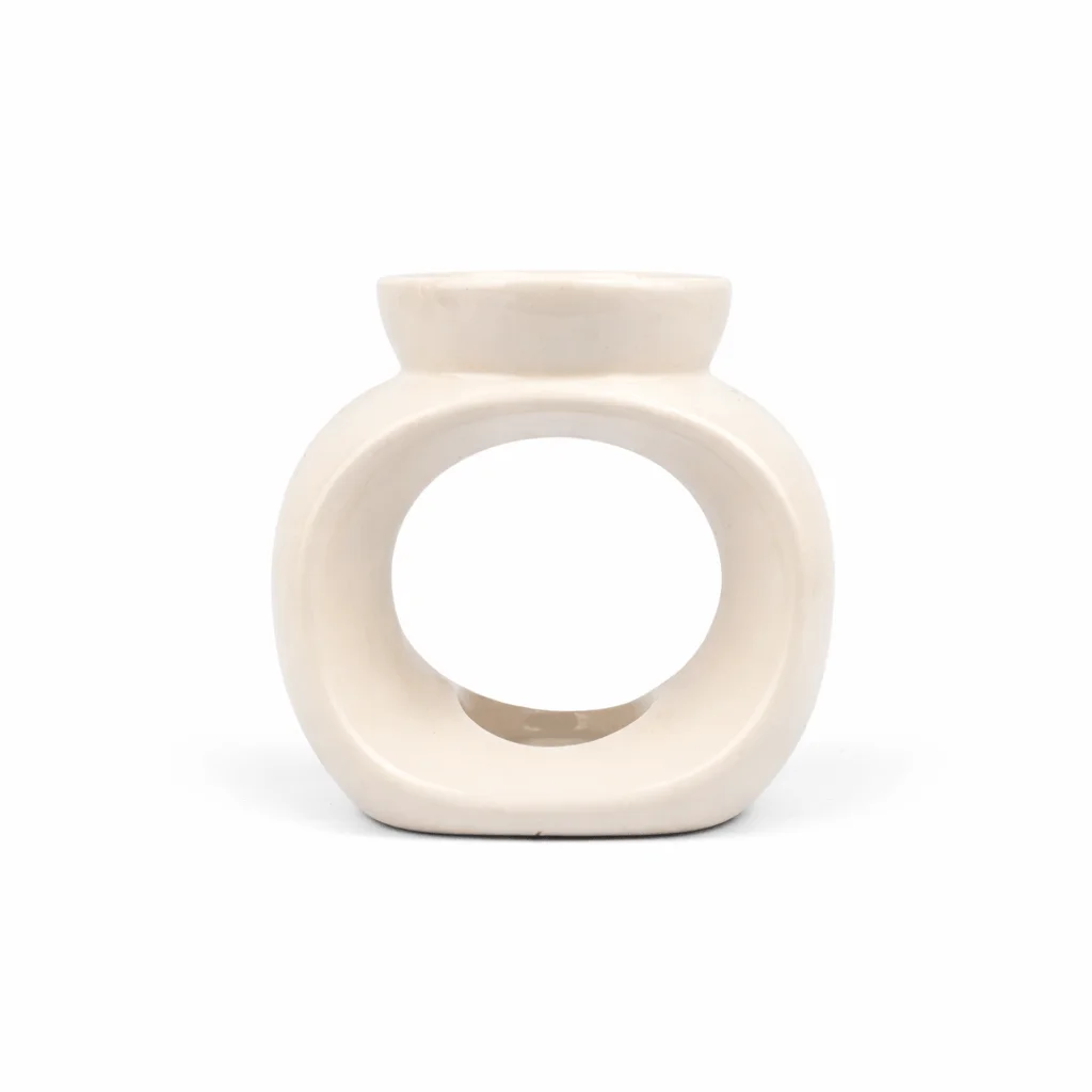 Small Oval Ceramic Burner - White Small Oval Ceramic Burner - White