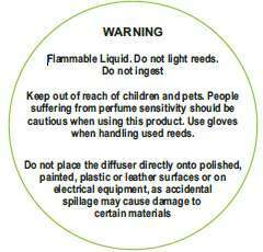 206 Reed Diffuser Warning Label