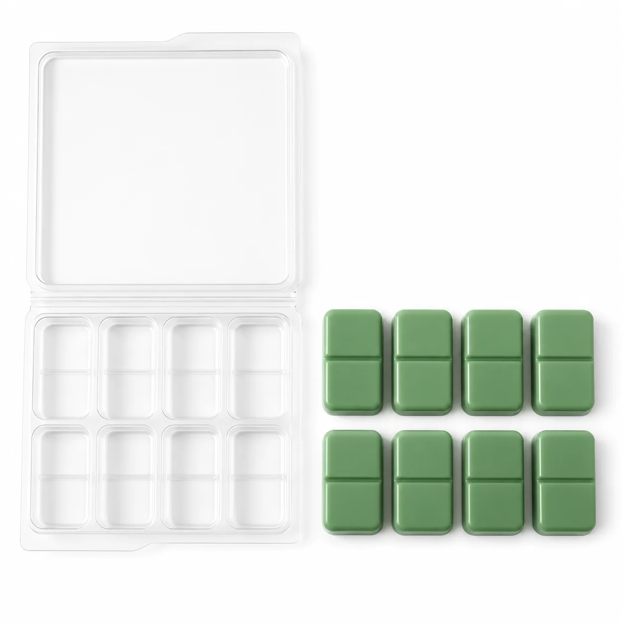 Split 8 Cavity Wax Melt Clamshell Split 8 Cavity Wax Melt Clamshell