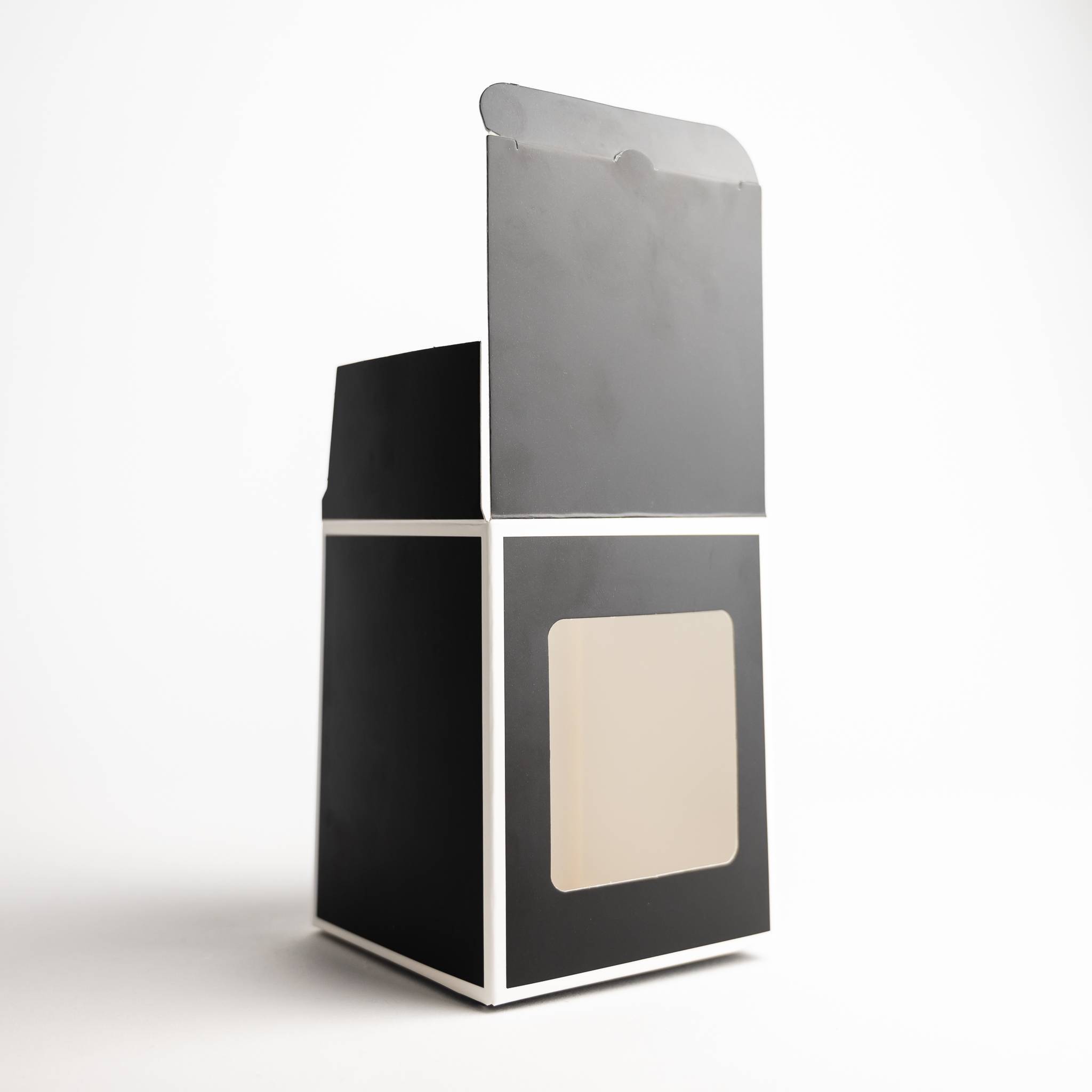 11202 30cl Black Candle Box With White Rim & Window - Bag of 6