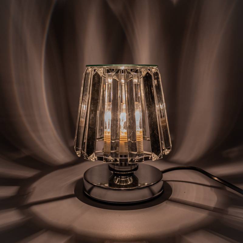 11951 Wax Warmer A-Line Glass Lamp Silver