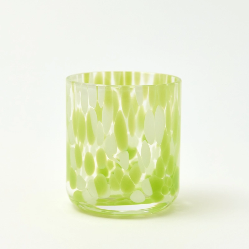GLASS213_1_WEB 20cl Green Confetti Candle Glass
