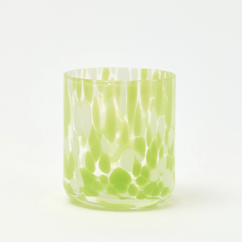 GLASS214_1_WEB 30cl Green Confetti Candle Glass