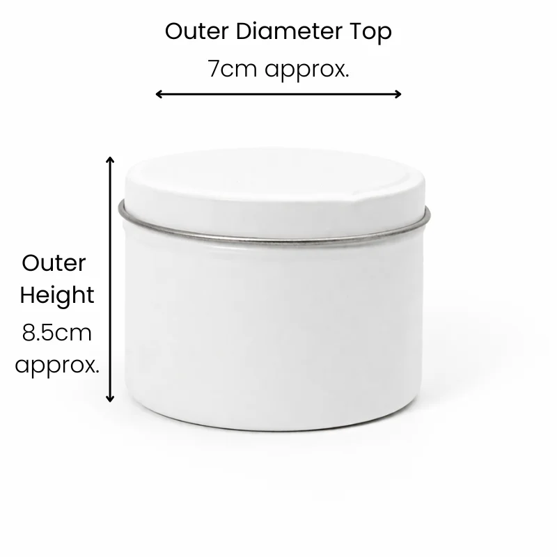 18cl White Candle Tins 18cl White Candle Tins