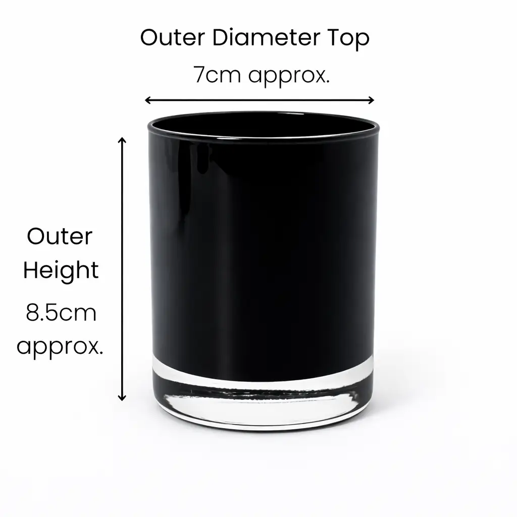 Karen 20cl Gloss Black Candle Glass Karen 20cl Gloss Black Candle Glass