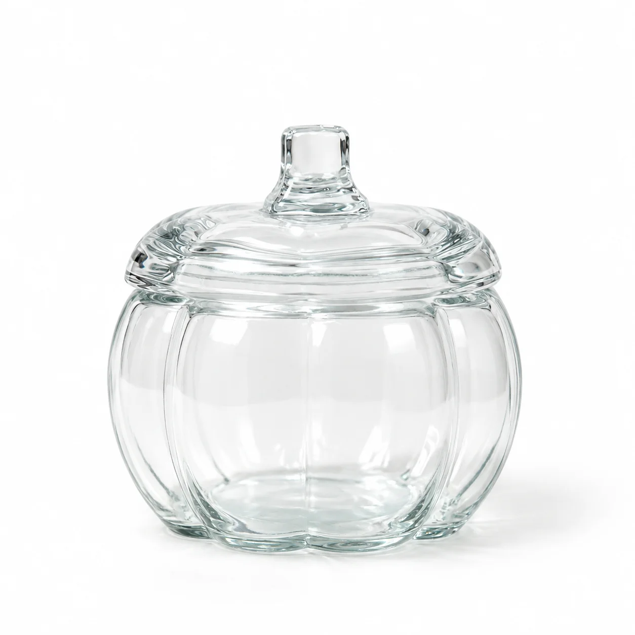 Large Clear Pumpkin Glass Candle Jar Large Clear Pumpkin Glass Candle Jar
