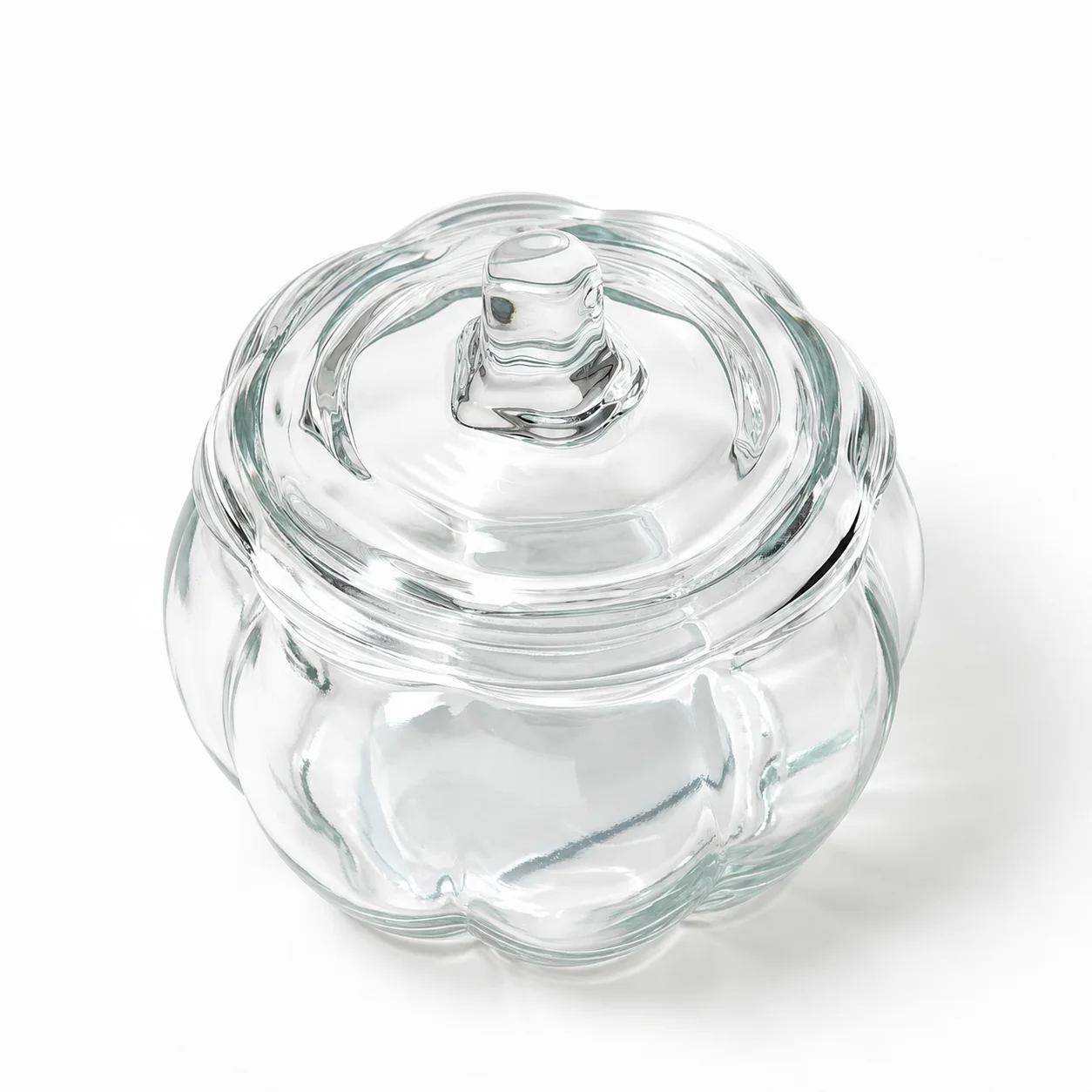 Large Clear Pumpkin Glass Candle Jar Large Clear Pumpkin Glass Candle Jar