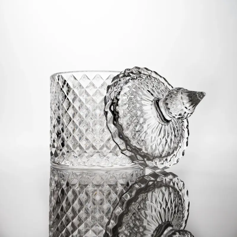 6341-800x800 30cl Clear Geo Candle Glass