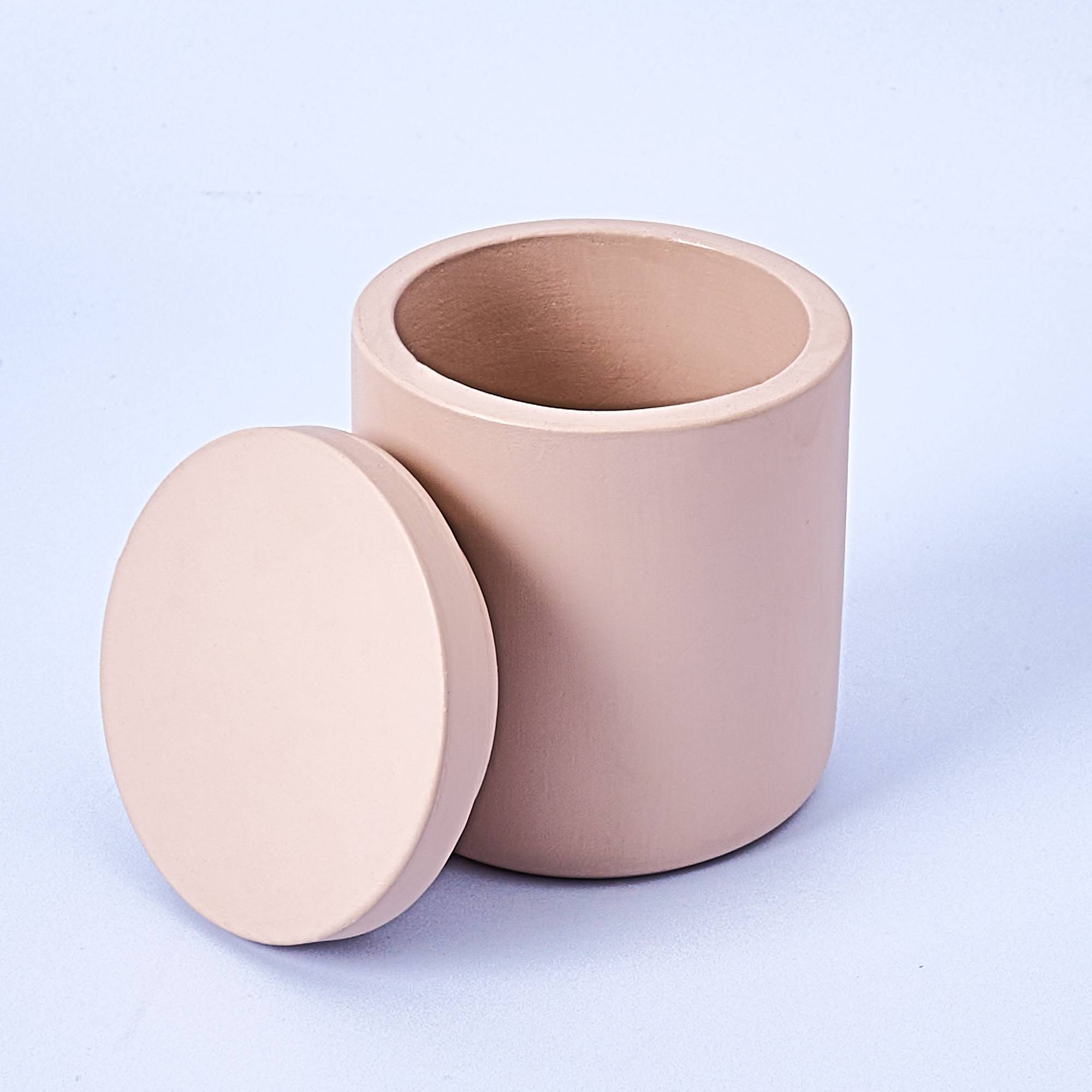 10918 Nude Concrete Candle Jar With Lid Available at Supplies For Candles ™