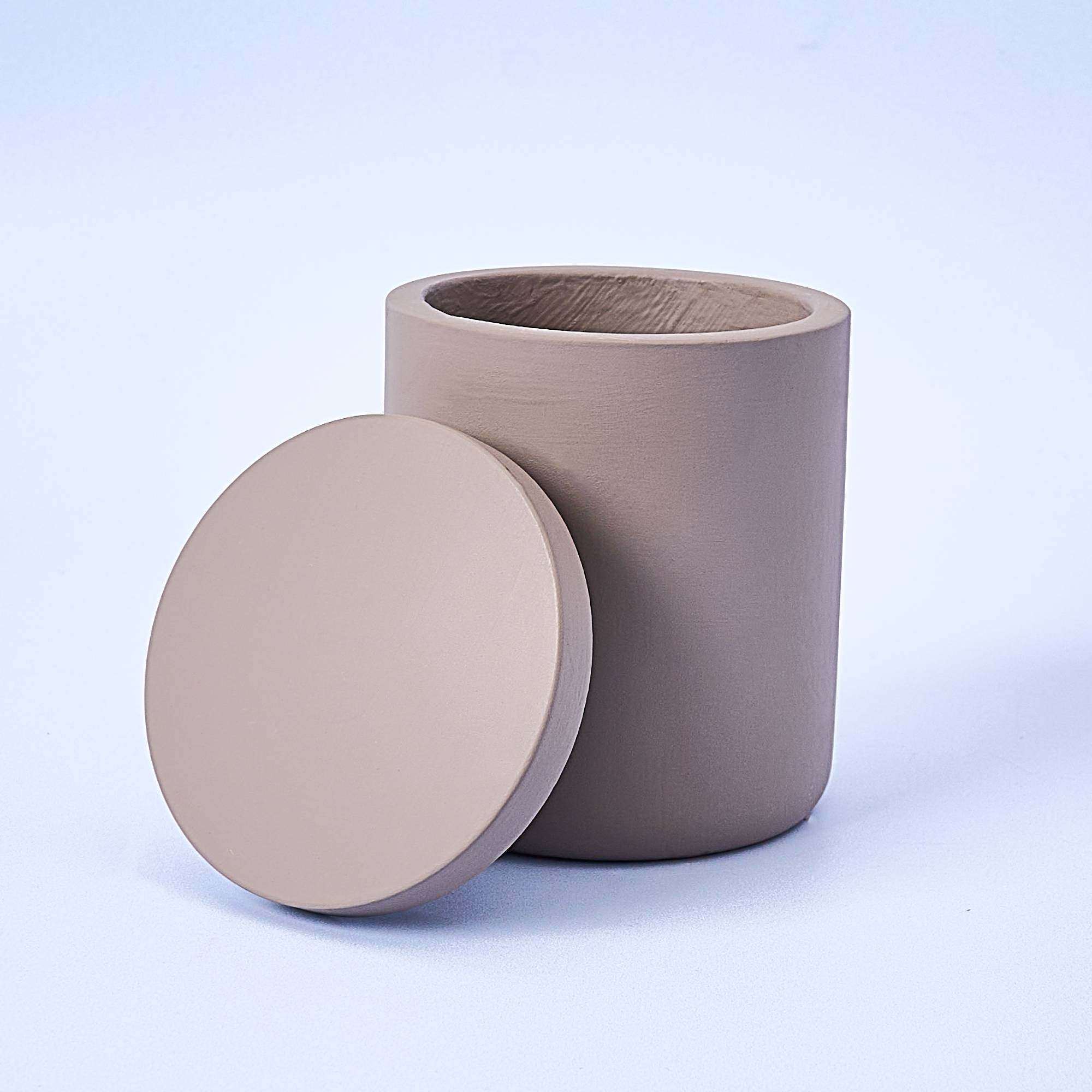 10928 Grey Concrete Candle Jar With Lid Available at Supplies For Candles ™