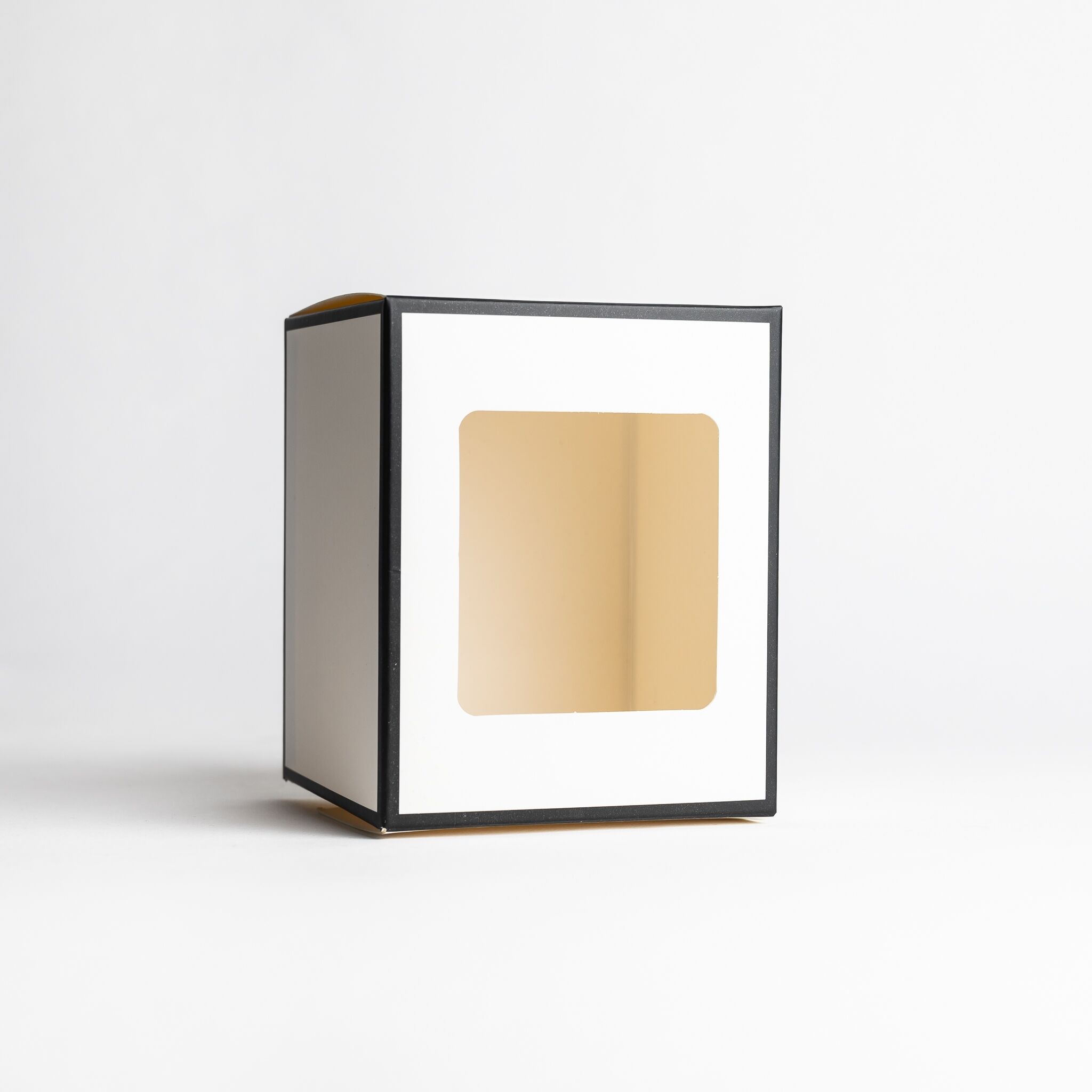 2896 30cl White Candle Box With Black Rim & Window