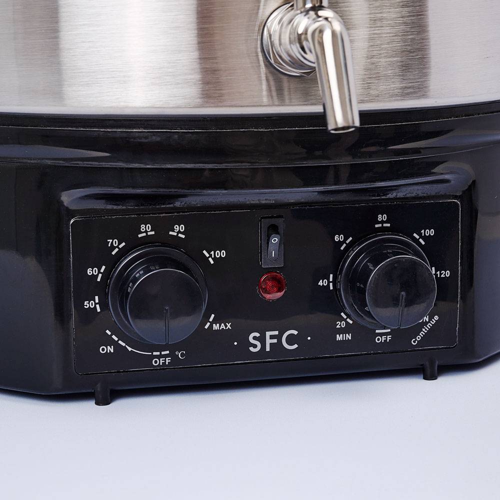 9185 SFC 27L Wax Melter - Steel With Glass Lid - Controls