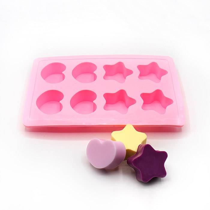 9263 Hearts & Stars Mould, Silicone, Set of 8