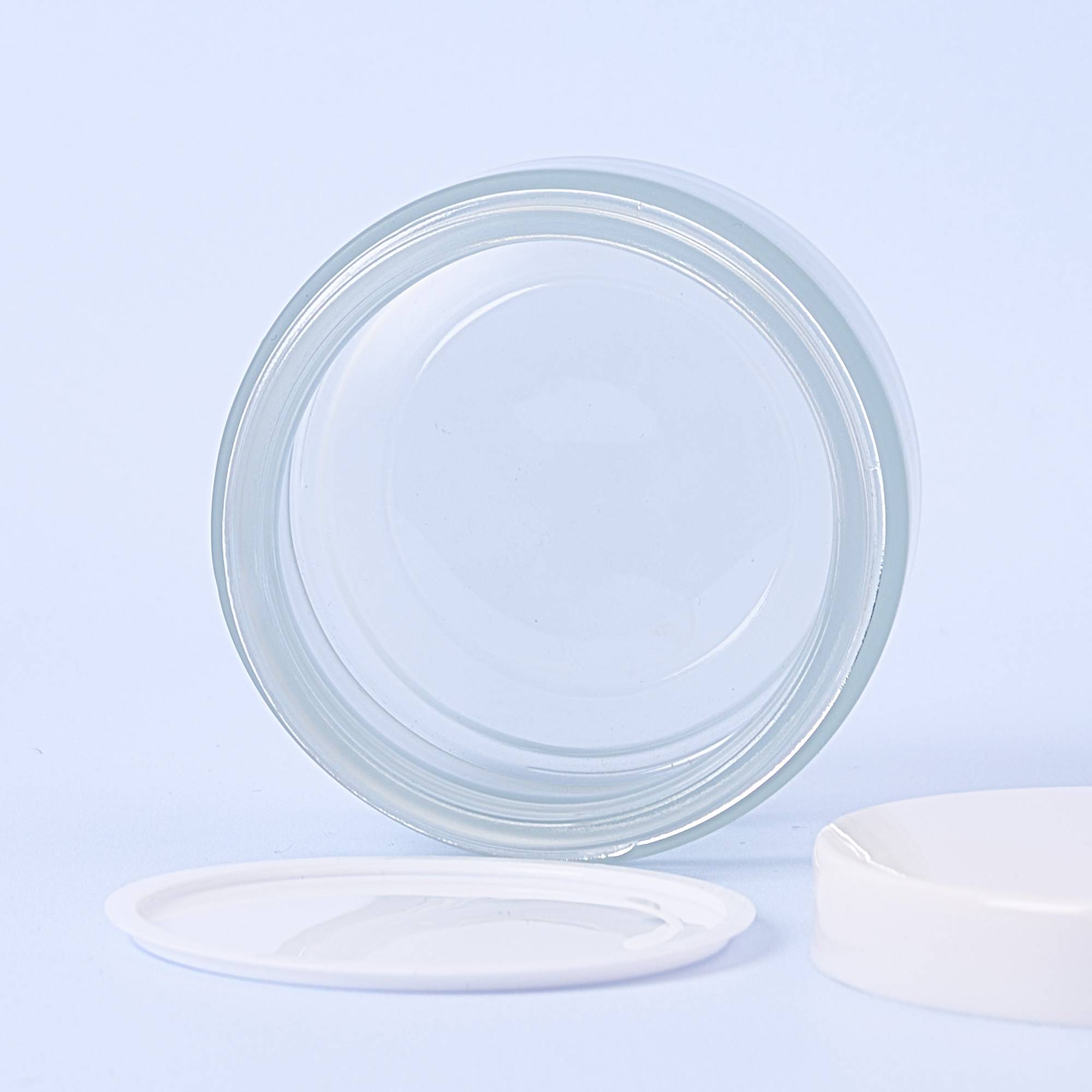 9975 200ml Frosted Glass Container & White Lid - Box of 6