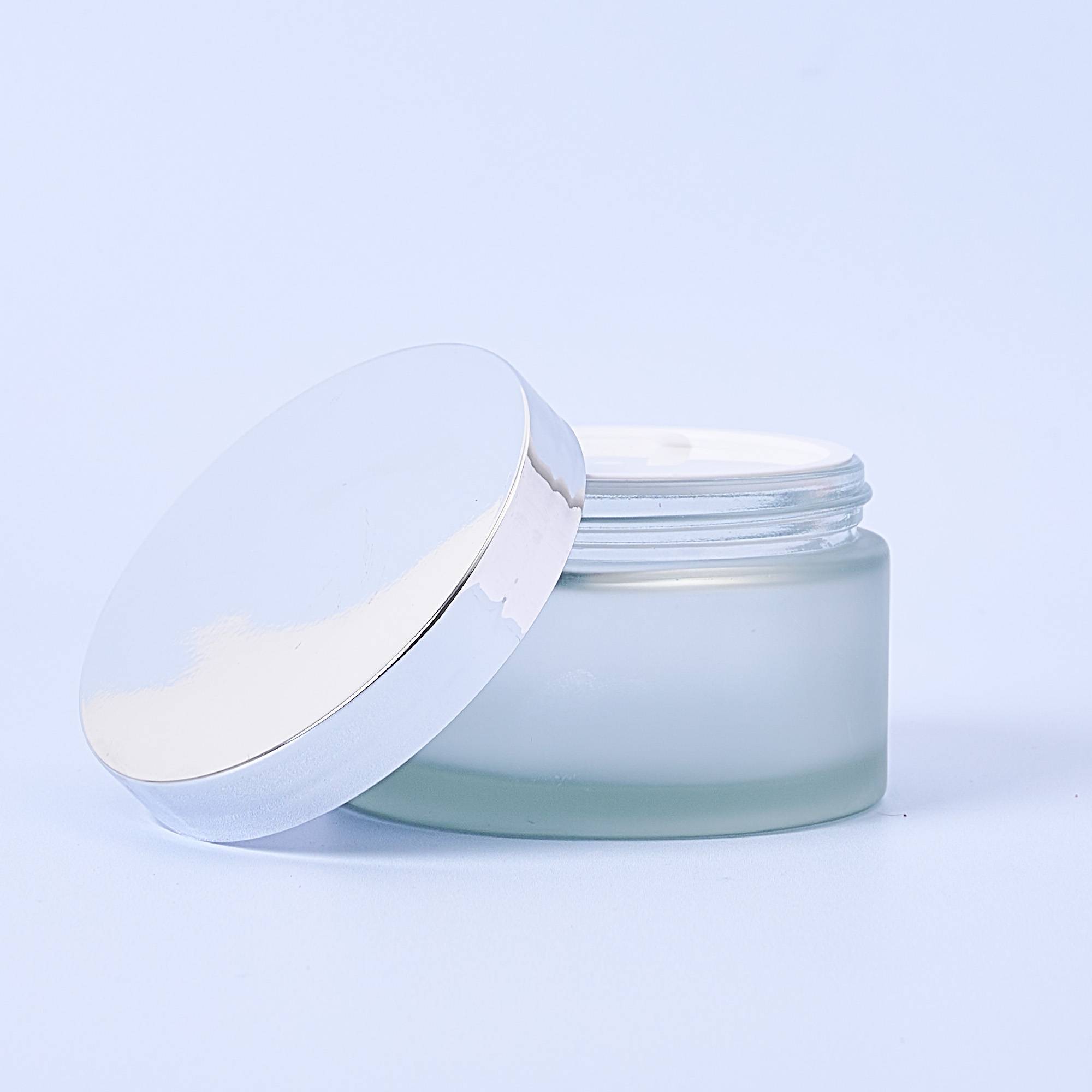 9985 200ml Frosted Glass Container & Silver Lid - Box of 6