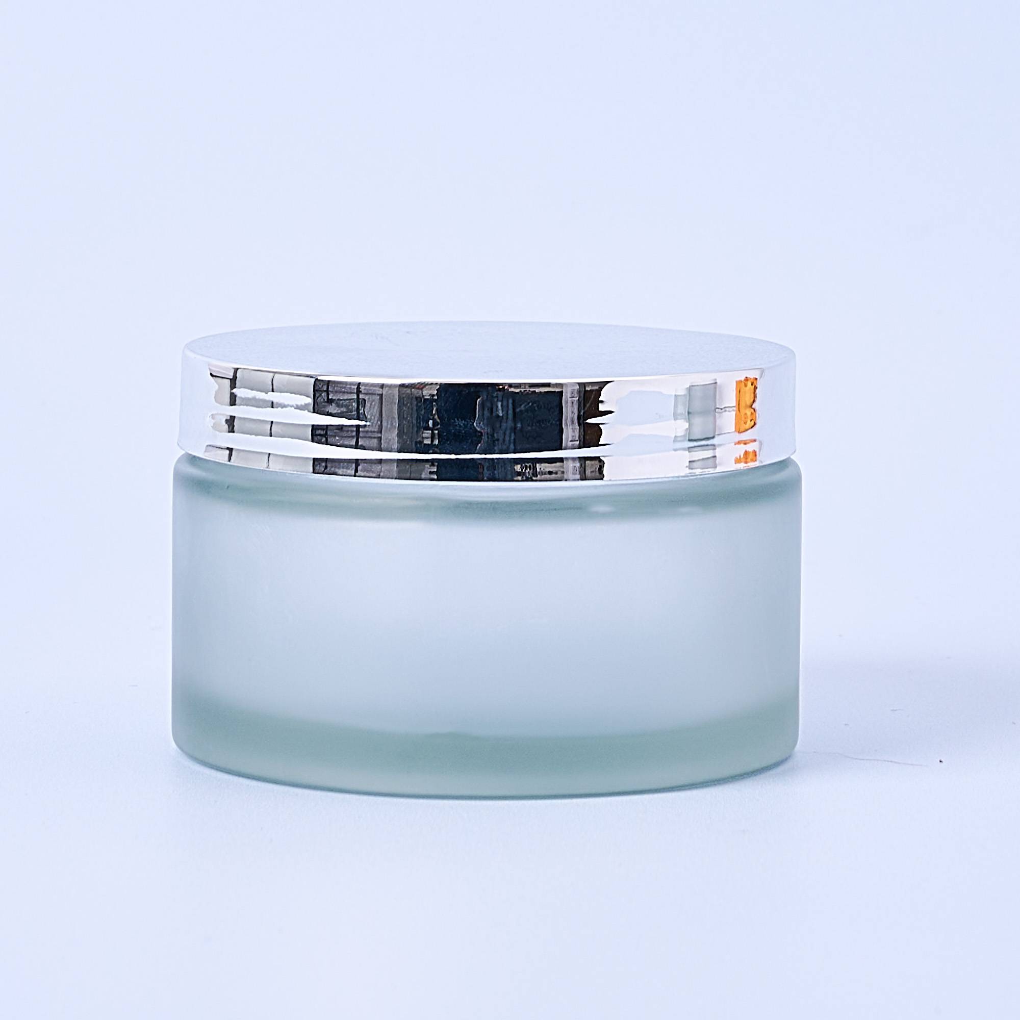 9986 200ml Frosted Glass Container & Silver Lid - Box of 6