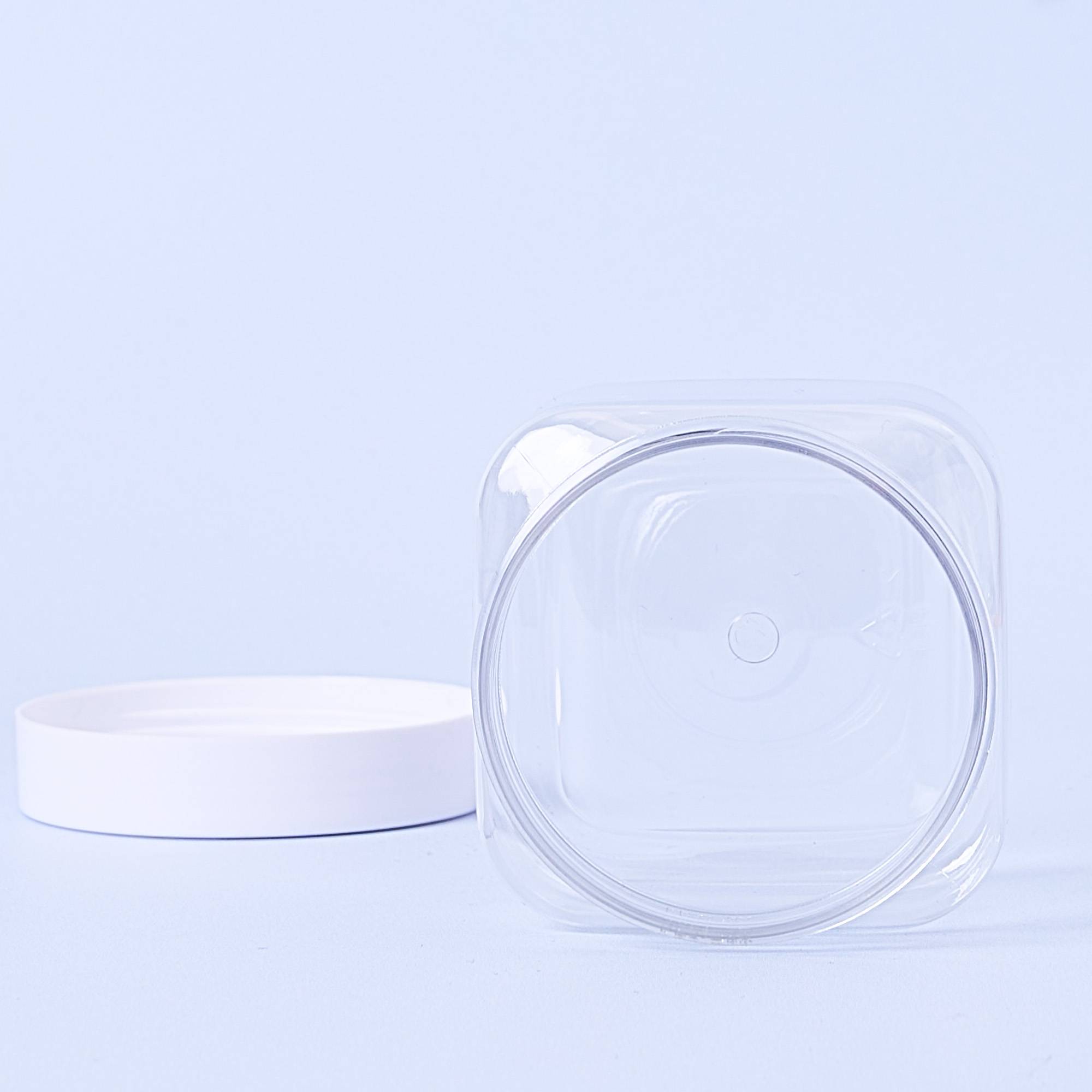 9987 150ml Square PET Container & White Lid - Box of 6