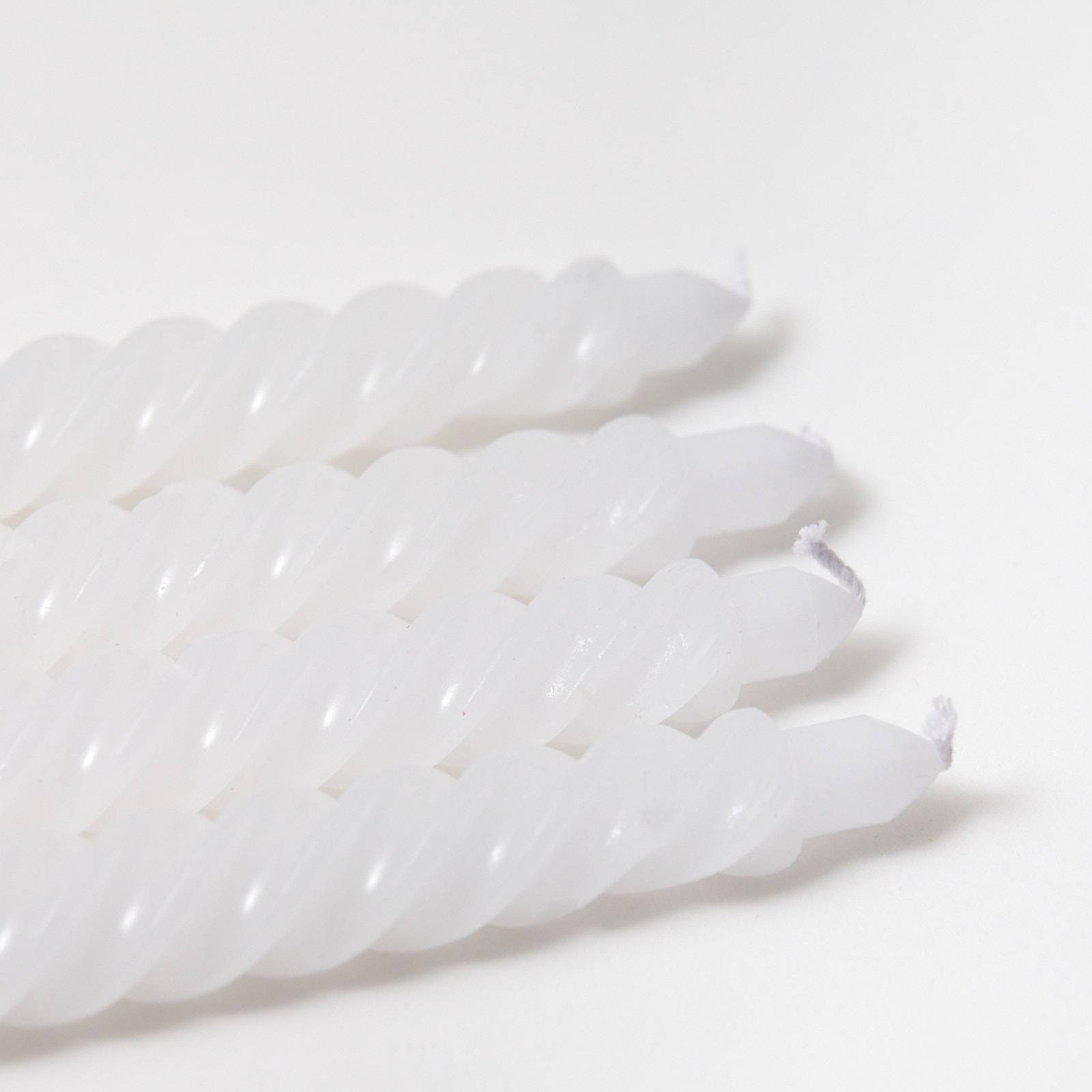 12395 White Twisted Candles - Pack of 4