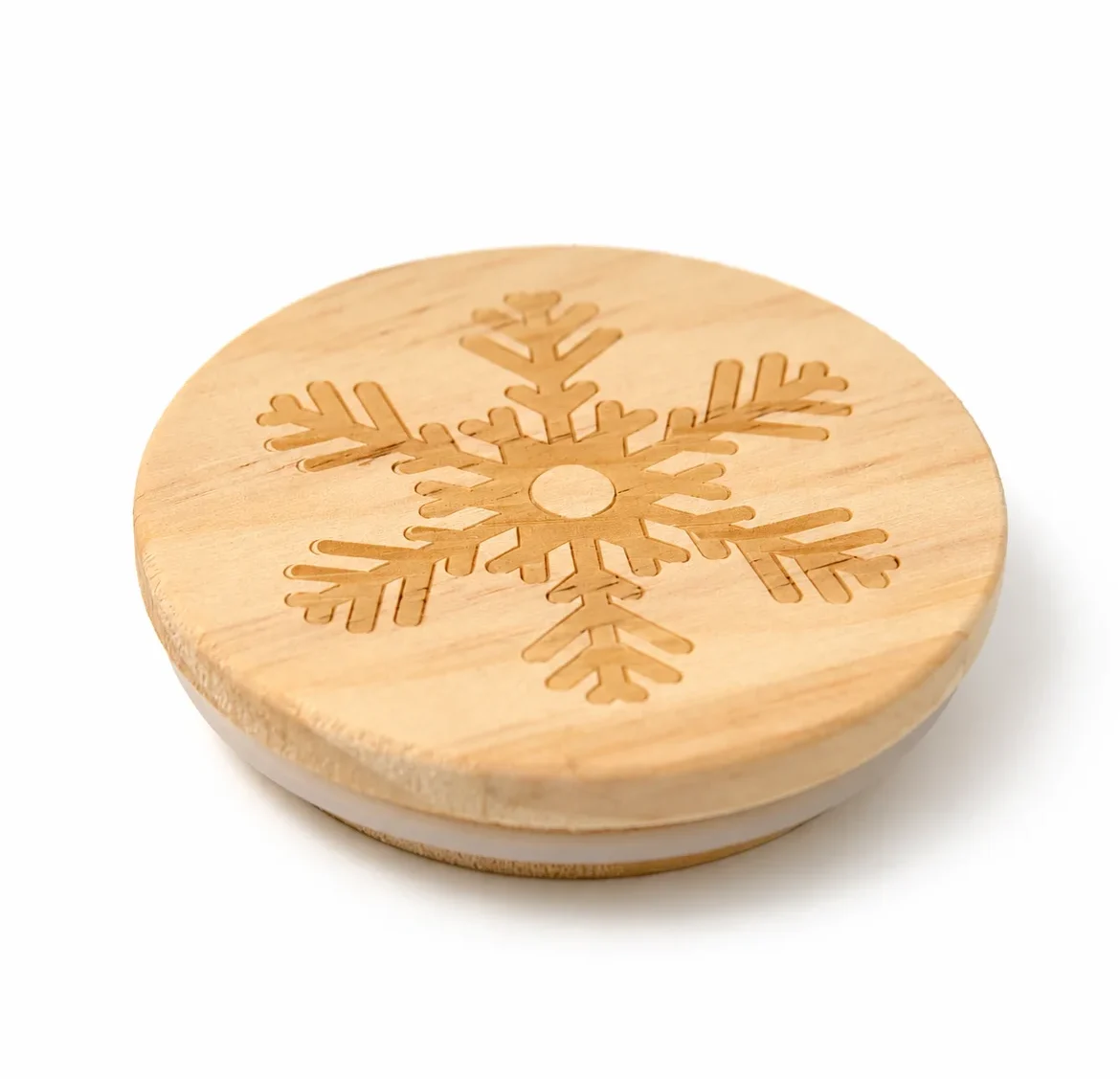30cl Wooden Snowflake Lid2 30cl Wooden Snowflake Lid
