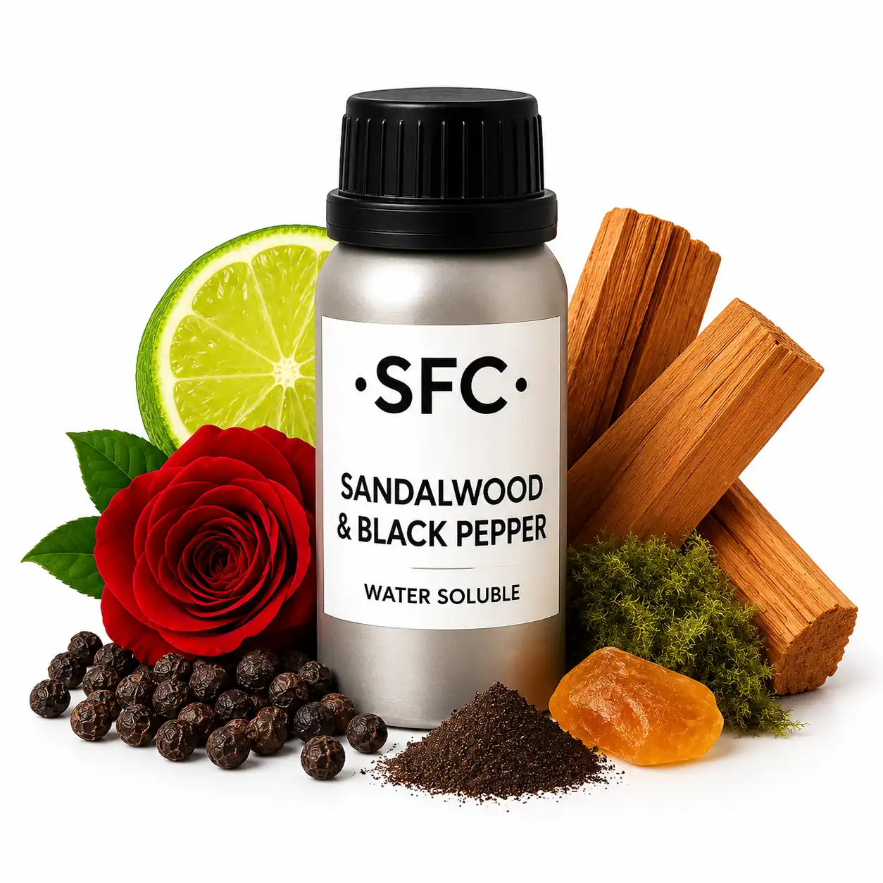 Sandalwood & Black Pepper Water Soluble Fragrance Oil Sandalwood & Black Pepper Water Soluble Fragrance Oil