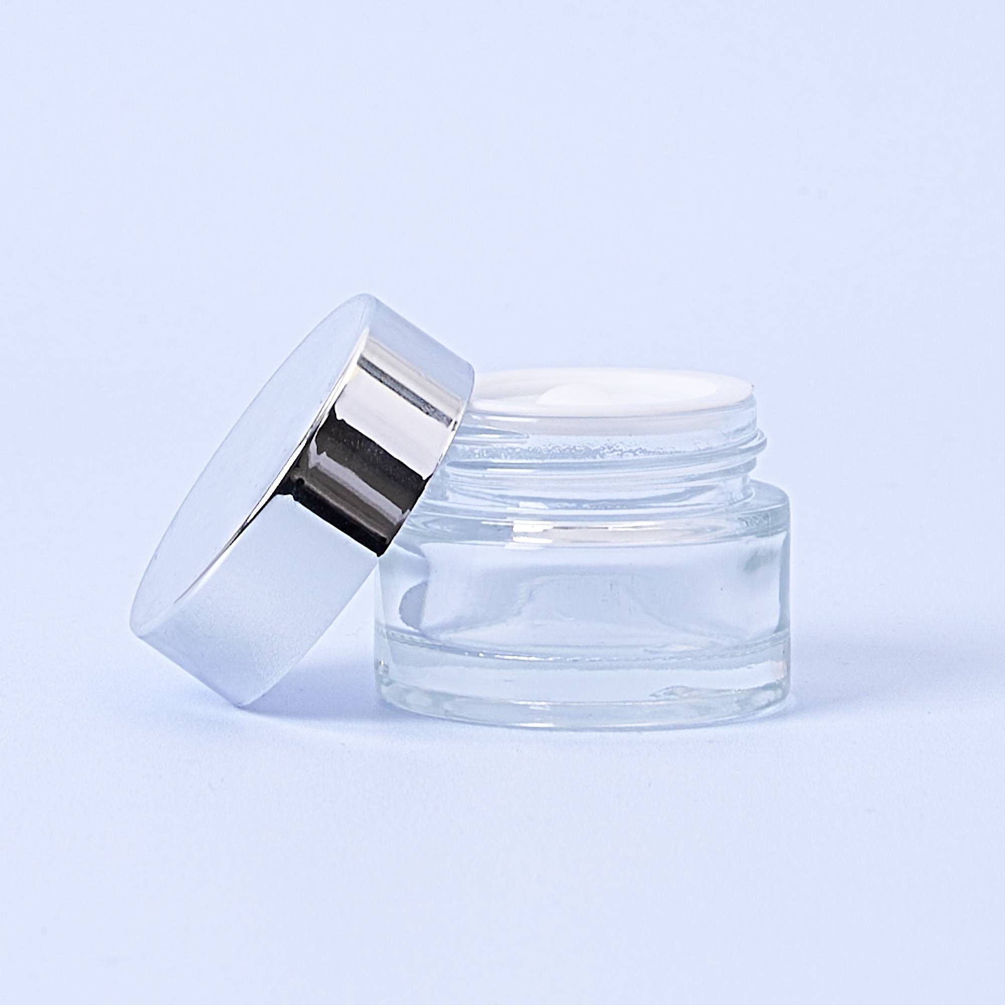 10014 15ml Clear Jar With Silver Lid - Box of 10