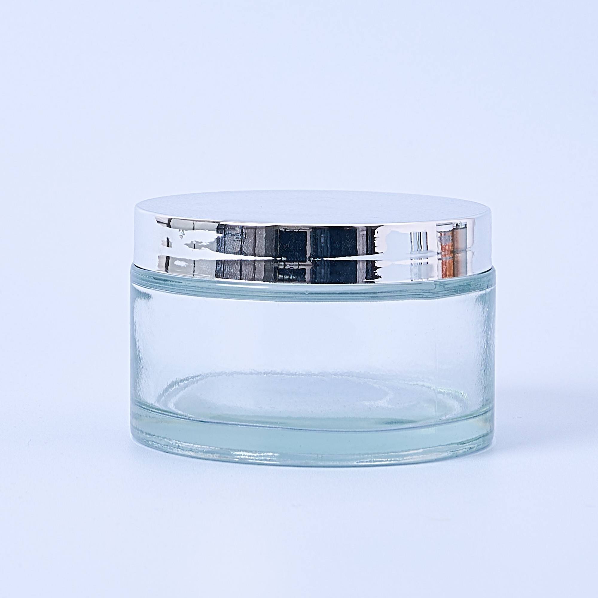 9982 200ml Clear Glass Container & Silver Lid - Box of 6