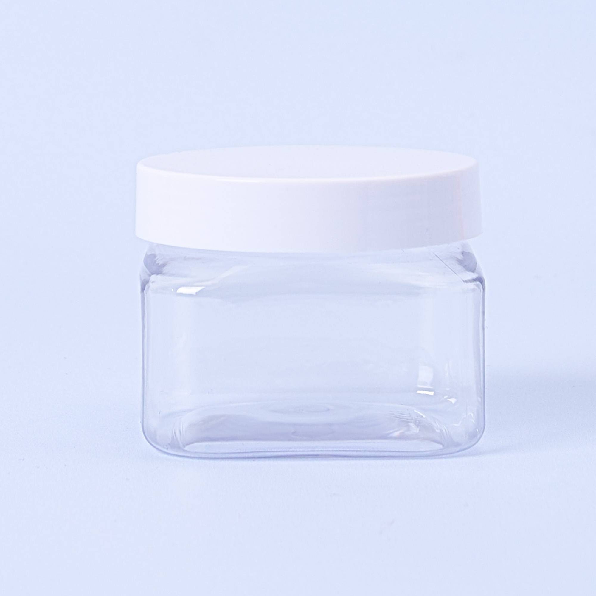 9990 150ml Square PET Container & White Lid - Box of 6