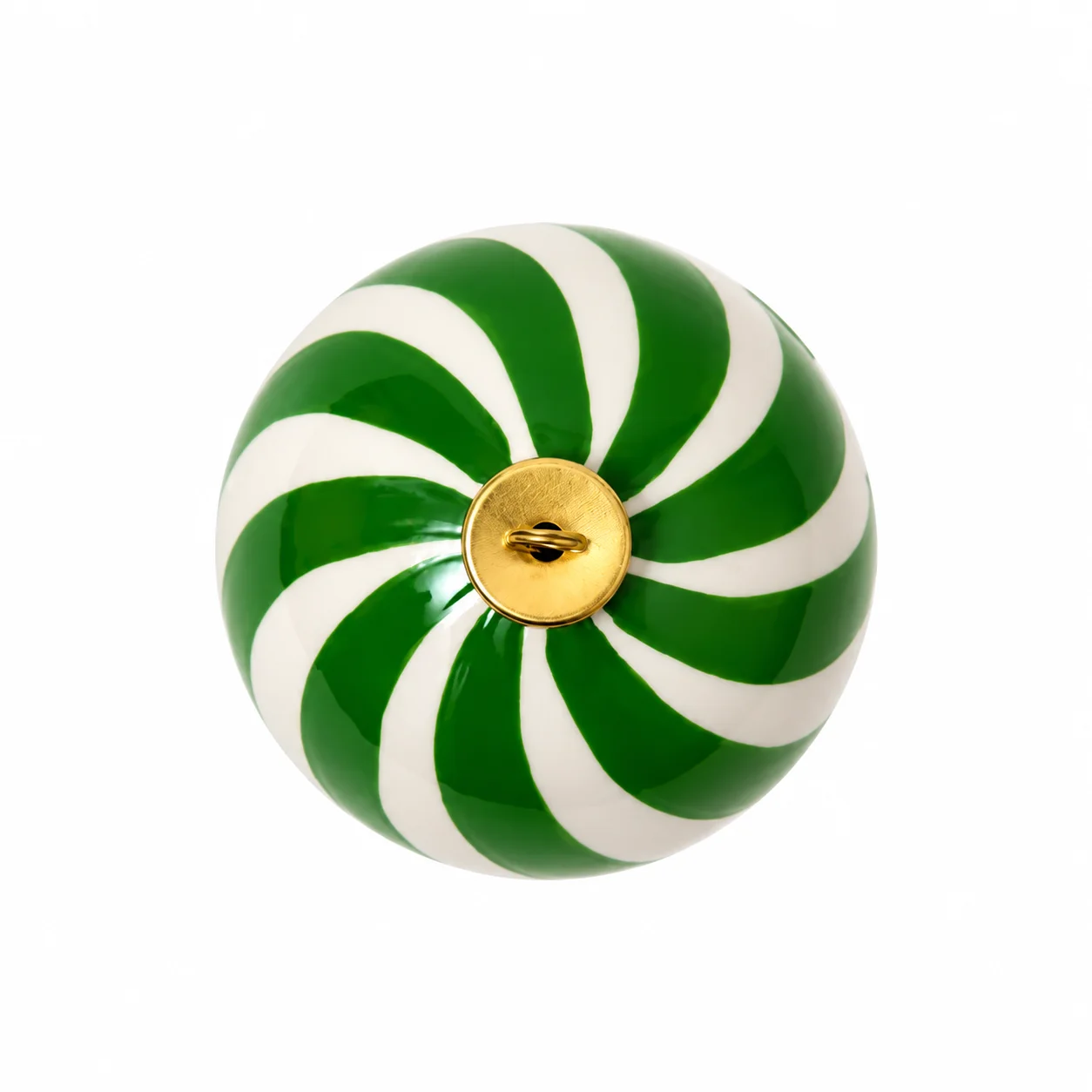 Christmas Green Stripe Bauble Ceramic Candle Jar Christmas Green Stripe Bauble Ceramic Candle Jar