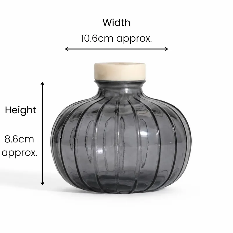 Ribbed Round Diffuser Bottle - Grey Ribbed Round Diffuser Bottle - Grey