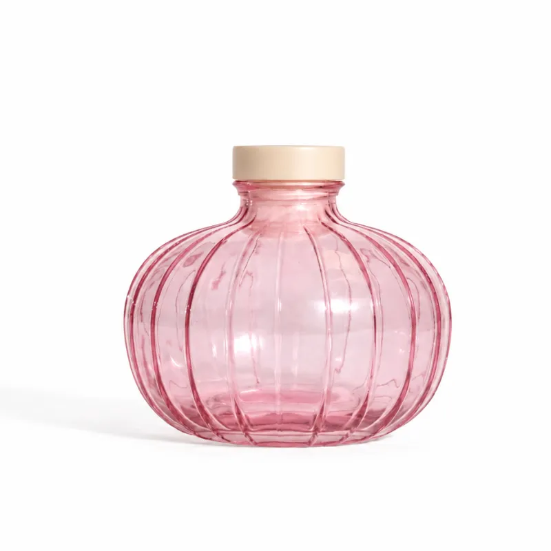 Ribbed Round Diffuser Bottle Pink Ribbed Round Diffuser Bottle Pink