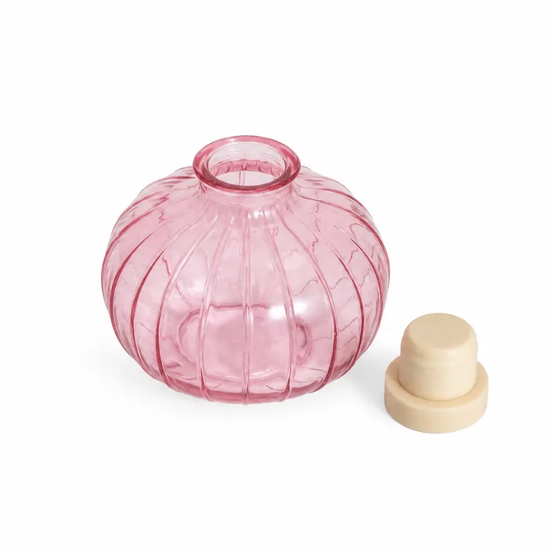 Ribbed Round Diffuser Bottle Pink Ribbed Round Diffuser Bottle Pink