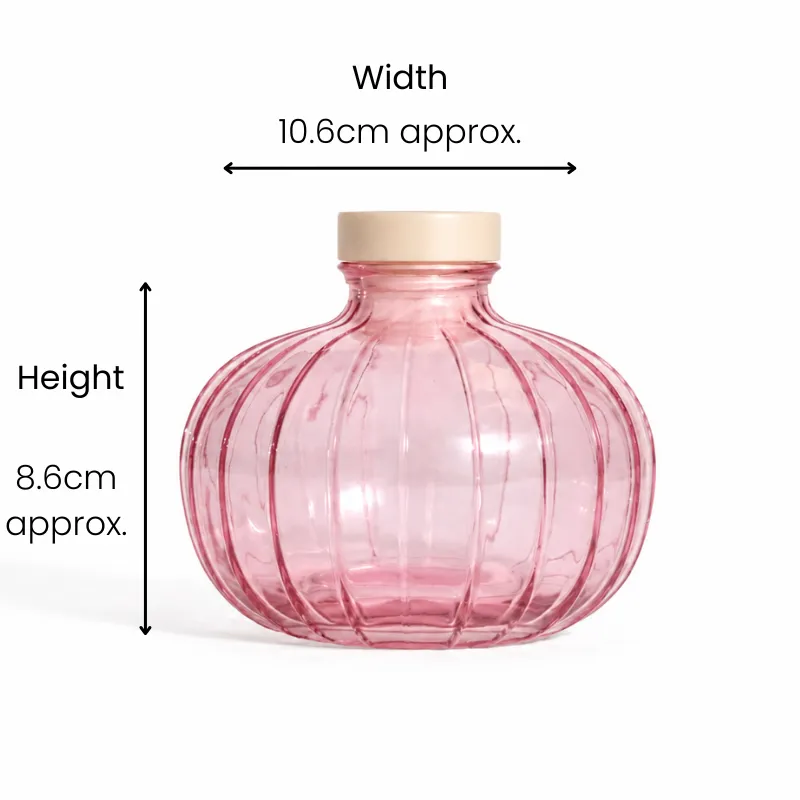 Ribbed Round Diffuser Bottle Pink Ribbed Round Diffuser Bottle Pink
