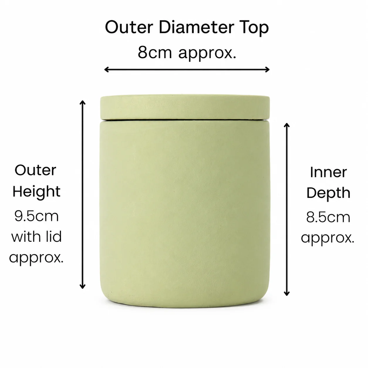 200ml Green Concrete Jar with Lid 200ml Green Concrete Jar with Lid