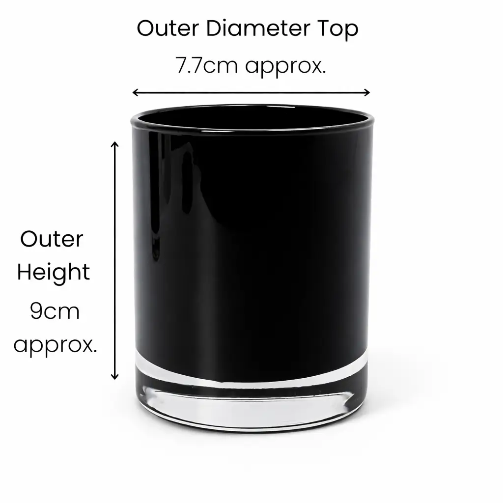Karen 30cl Gloss Black Candle Glass Karen 30cl Gloss Black Candle Glass