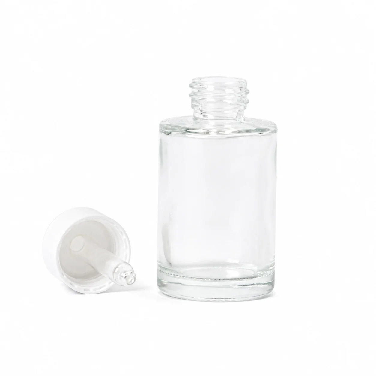 30ml Clear Glass Dropper Bottle with White Pipette 30ml Clear Glass Dropper Bottle with White Pipette