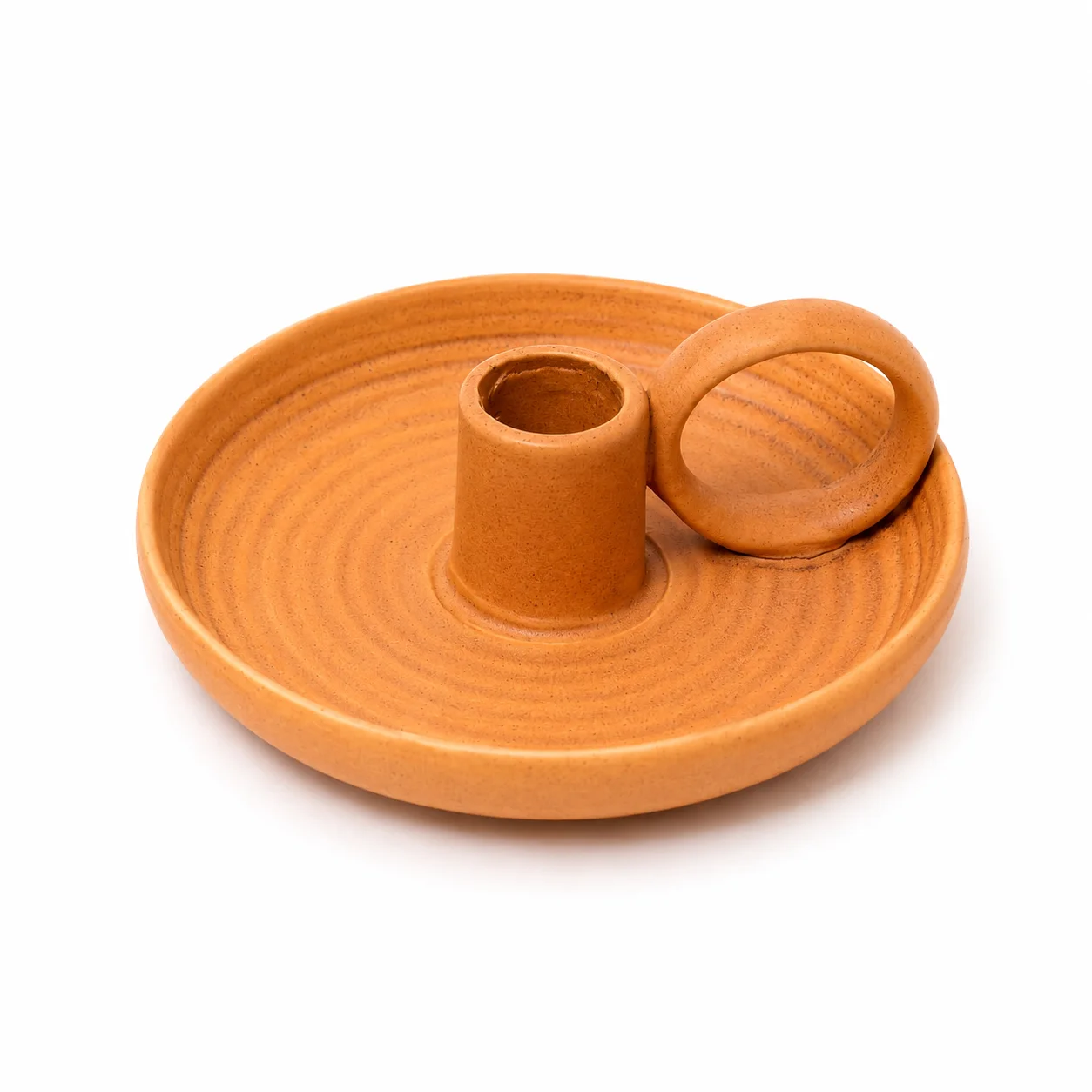 Ceramic Single Candle Holder - Terracotta Ceramic Single Candle Holder - Terracotta