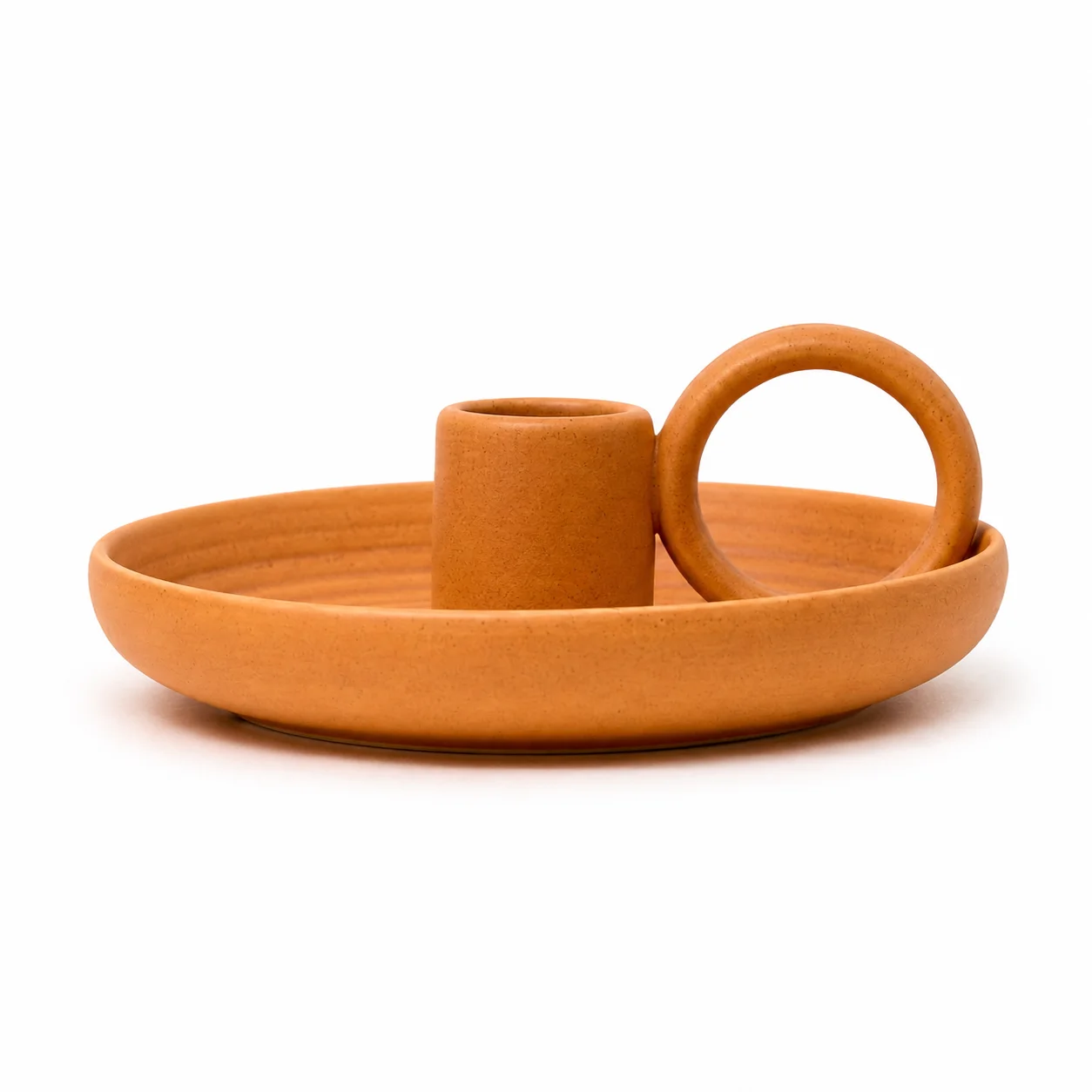 Ceramic Single Candle Holder - Terracotta Ceramic Single Candle Holder - Terracotta