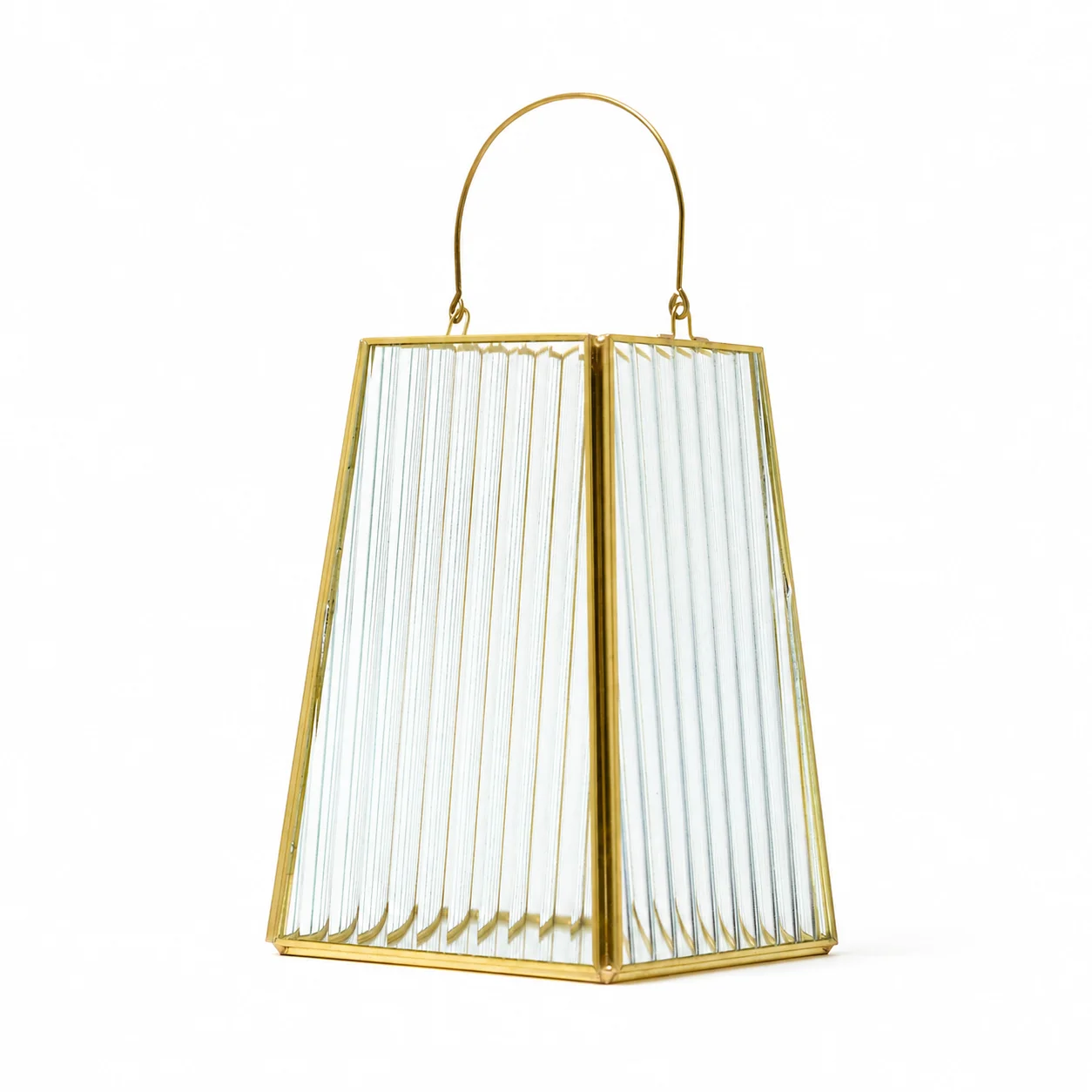 Medium Glass Gold Lantern Medium Glass Gold Lantern